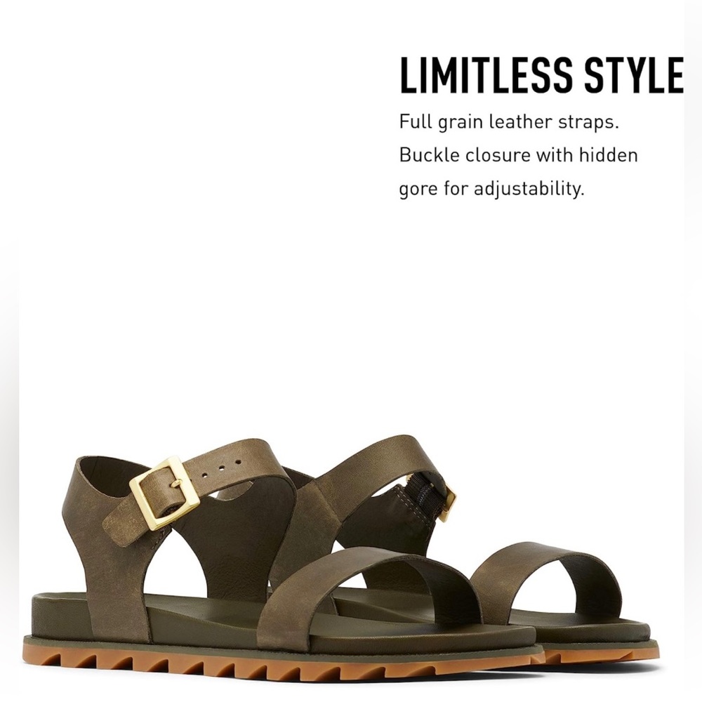 NEW SOREL OLIVE GREEN Roaming Decon Ankle Strap Sandal Size 7.5 strapped sandals